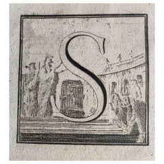 Antiquités d'Herculanum -  Lettre S - Gravure  - 18ème siècle
