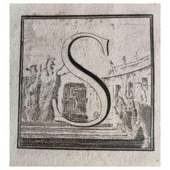 Antiquités d'Herculanum -  Lettre S - Gravure  XVIIIe siècle