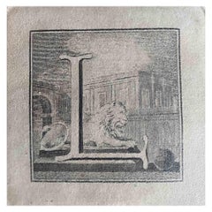 Antiquités d'Herculanum -  Lettre L - Gravure  XVIIIe siècle