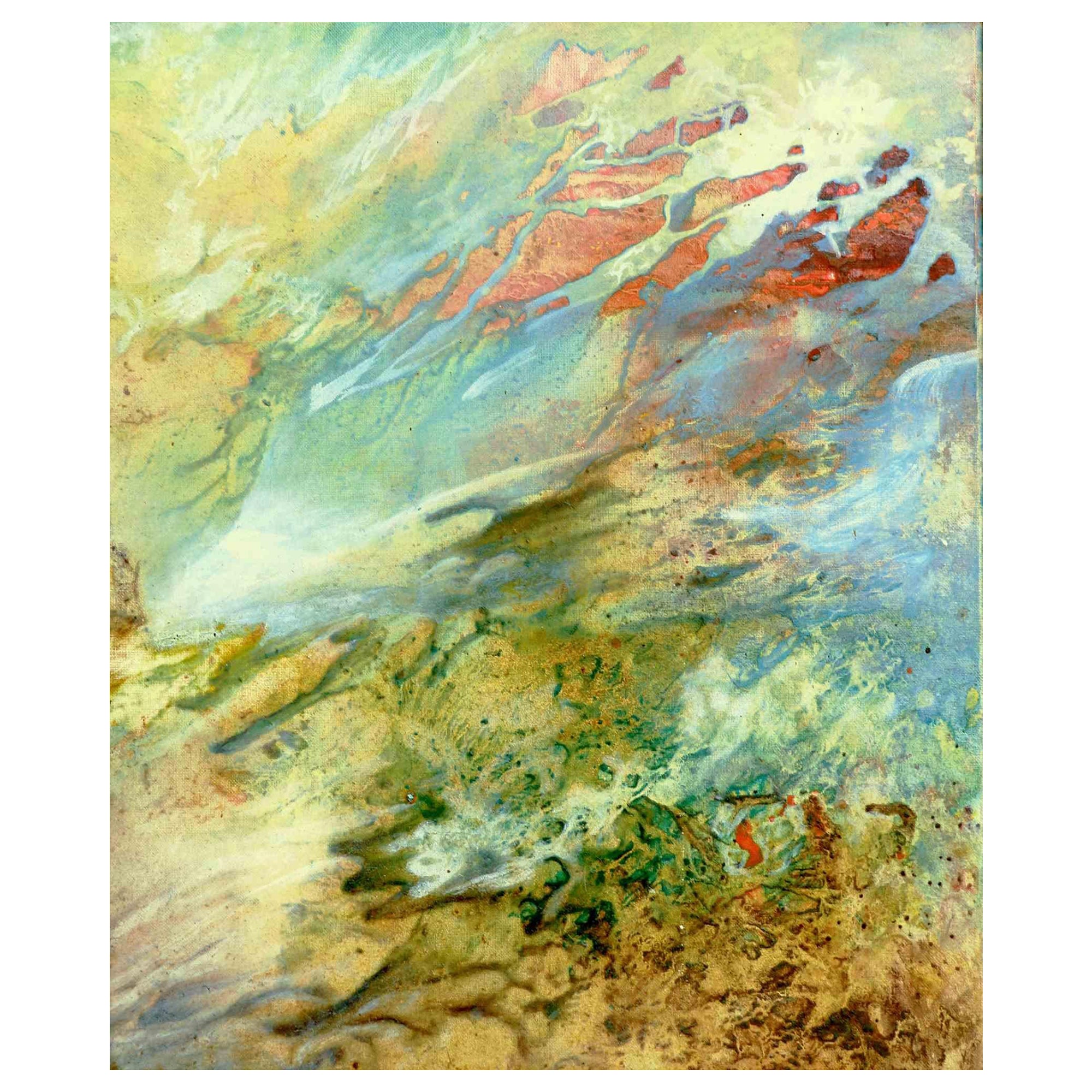 Pittura in stile Intra-Materia, tra astrazione e figurativo. Condizioni eccellenti.