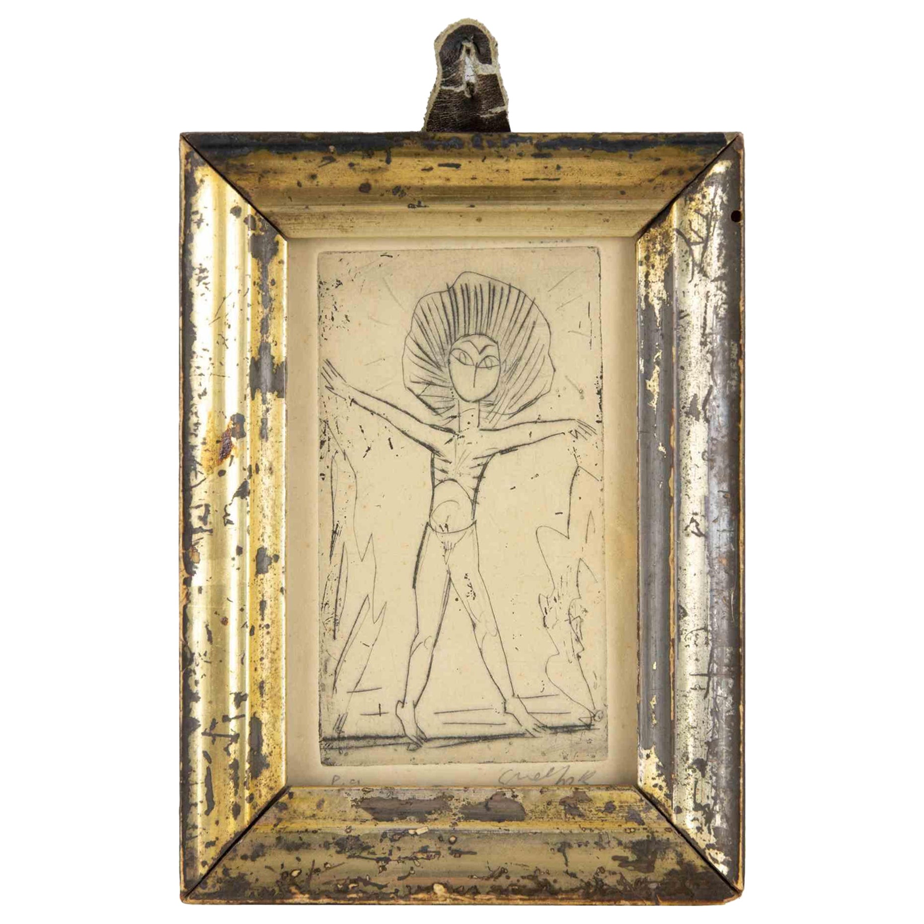 El Santo es una obra de arte moderno original realizada en Italia por Guelfo Bianchini (Ancona, 1937) en la década de 1960.

Original  aguafuerte sobre papel. 

Firmado a mano en la esquina inferior derecha. Serie de edición limitada. Prueba de