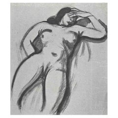 Retro Nude - Original Watercolour by Jean Delpech - Mid 20th century