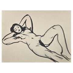 Vintage Nude - Original Watercolour by Jean Delpech - Mid 20th century