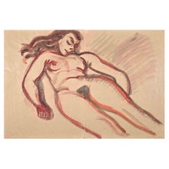 Retro Nude - Watercolour by Jean Delpech - Mid 20th century