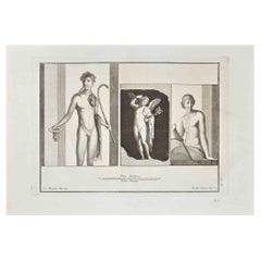 Ancient Roman Fresco Herculaneum - Etching G. Morghen  - 18th Century