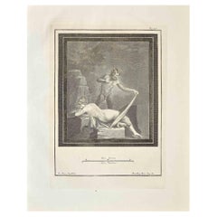 Ancienne gravure romaine Fresco Herculaneum de Nicola Vanni  XVIIIe siècle