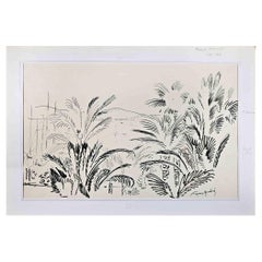 Antique Landscape - Drawing by François Quelvée - Mid-20th Century