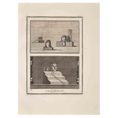 Antikes römisches Fresco-Herculaneum aus der Antike – Radierung von G. Aloja  – 18. Jahrhundert