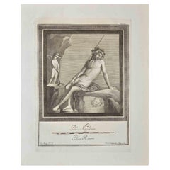 Ancient Roman Fresco Herculaneum - Original Etching G. Morghen  - 18th Century