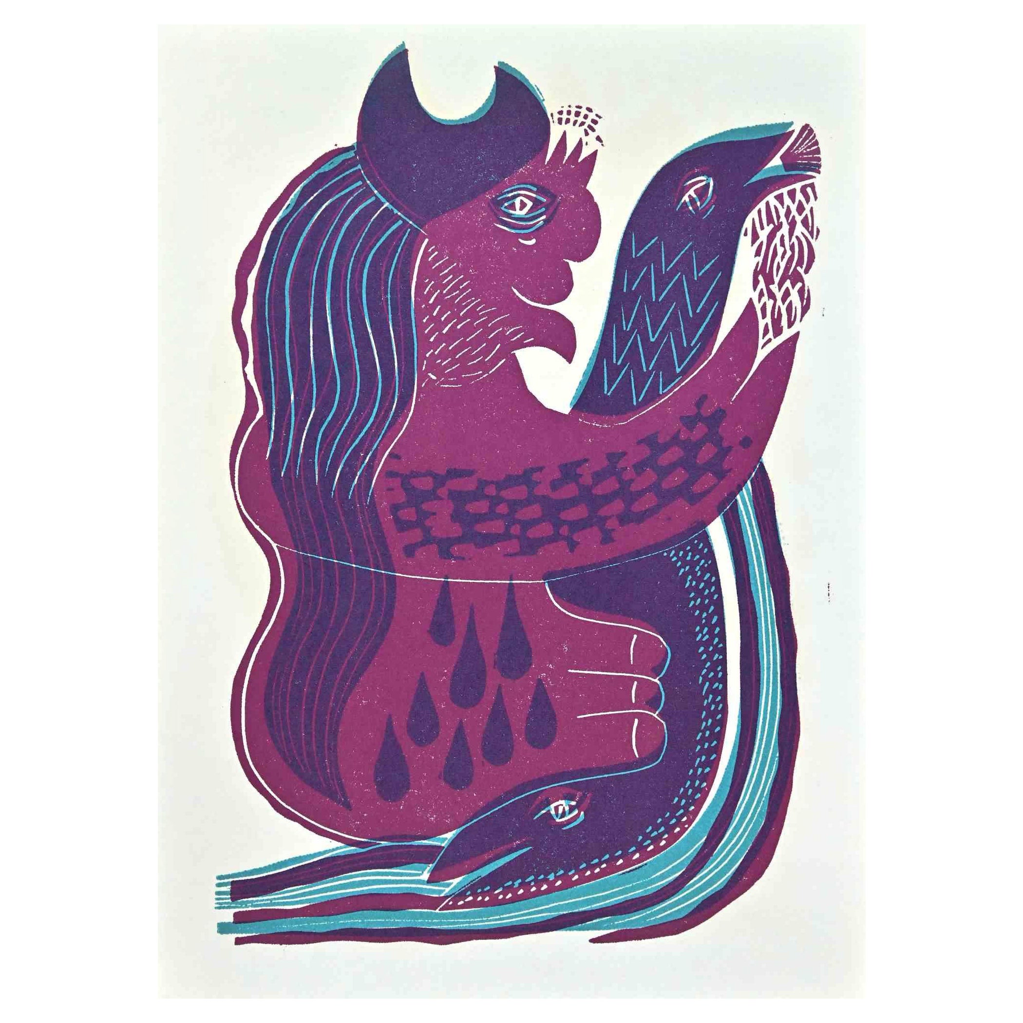 Creatures - Screen Print by Axel Hartenstein - Mid 20th century