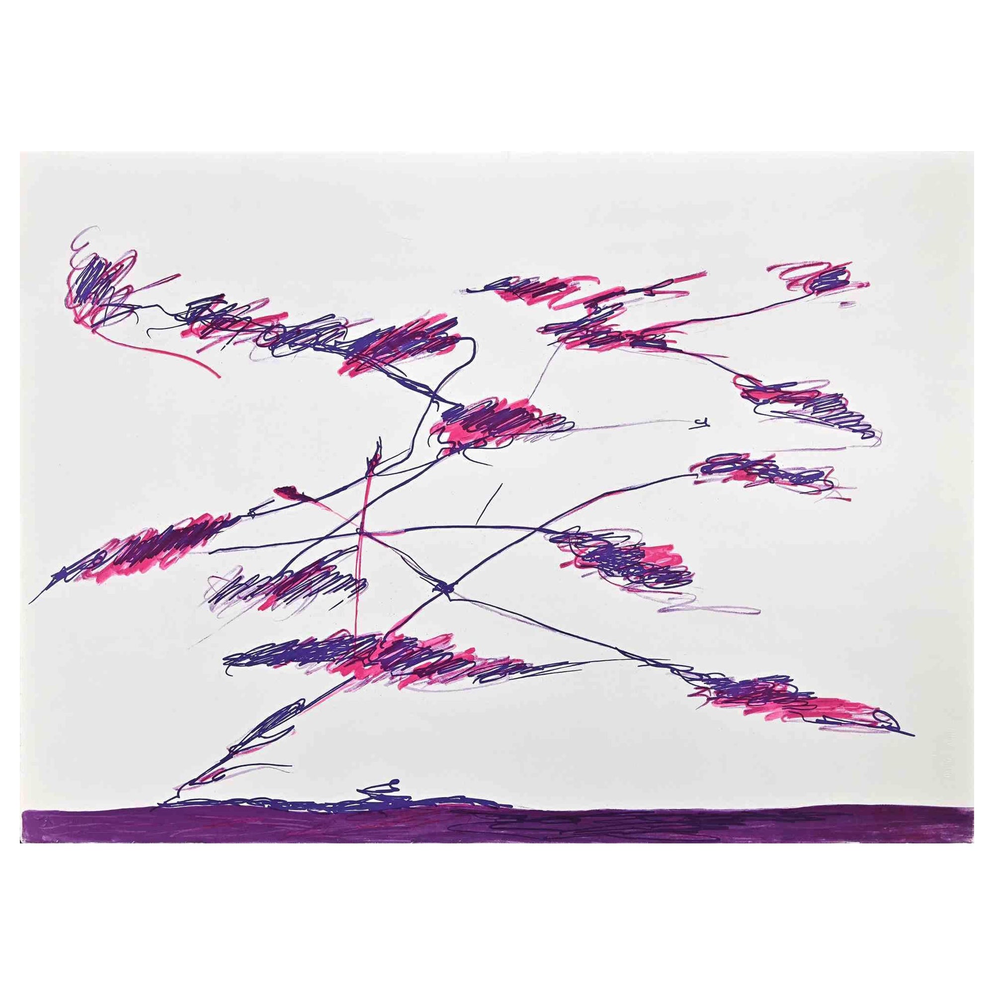 Abstract Violet Composition is a colored screen print realized by the contemporary artist Giulio Turcato in 1973.

Hand-signed in pencil on the lower right.

Numbered on the lower left margin, edition, 37/100.

Authenticity label of La Nuova Foglio
