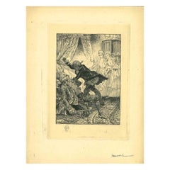 After The Duel - Etching by P. G. Jeanniot - 1920