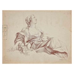 Woman With Cornucopia - Lithograph by French artist - 1830