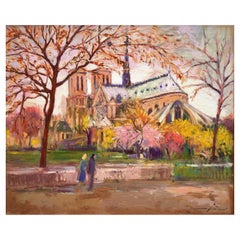 Cathédrale Notre-Dame Paris  oil painting France