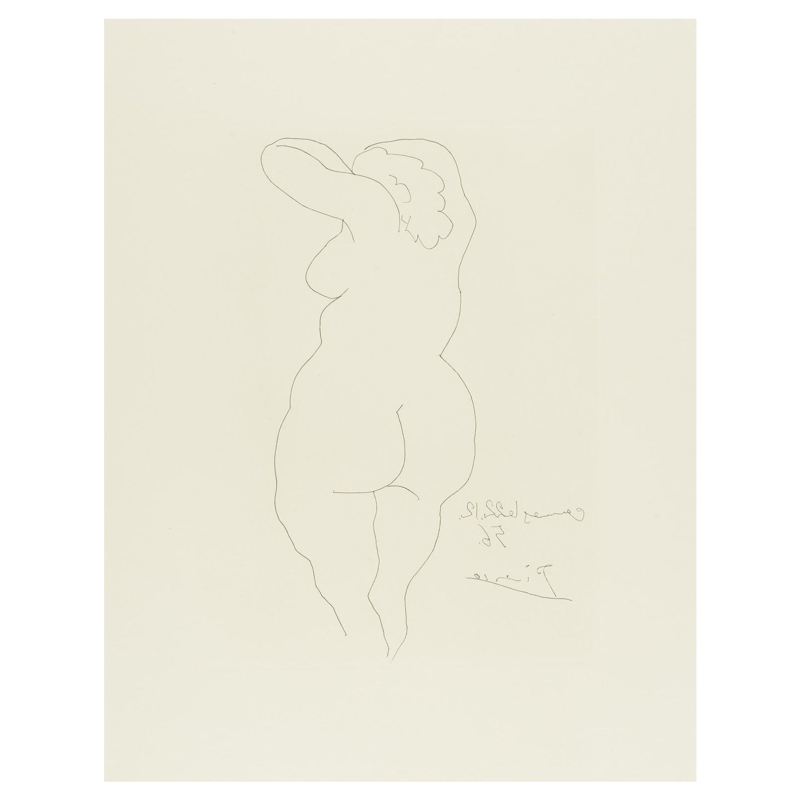 "Femme vue de Dos" from Temoignage by Jean Cocteau (Bloch 822) - Art by Pablo Picasso
