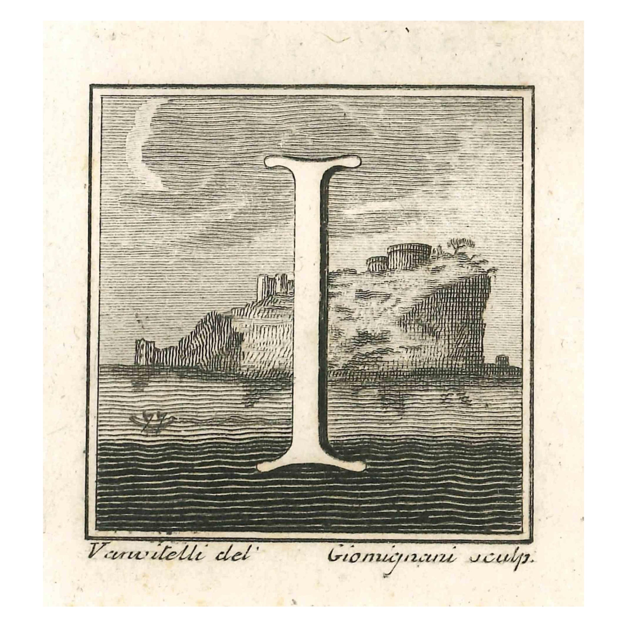 Gaspar Van Wittel (Vanvitelli) Figurative Print - Antiquities of Herculaneum Letter I - Etching by Gaspar V. Wittel- 18th Century