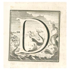 Antiquitäten des Herculaneum Buchstabens D – Radierung von Gaspar V. Wittel – 18. Jahrhundert