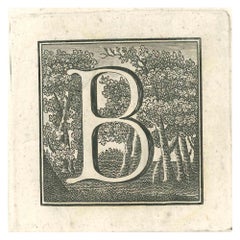 Antiquitäten des Herculaneum Buchstabens B – Radierung von Gaspar V. Wittel – 18. Jahrhundert