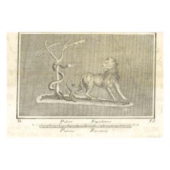 Scène romaine antique - gravure originale - 18ème siècle