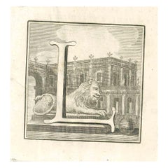Antiquities of Herculaneum Letter L - Etching by Gaspar V. Wittel- 18th Century