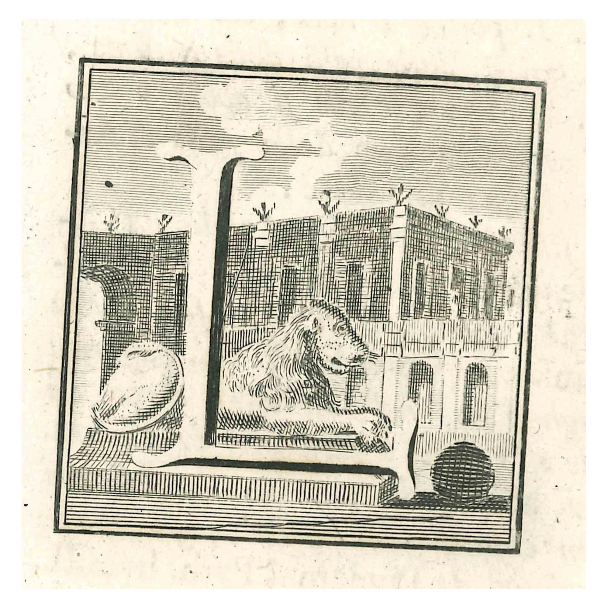 Gaspar Van Wittel (Vanvitelli) Figurative Print - Antiquities of Herculaneum Letter L - Etching by Gaspar V. Wittel- 18th Century