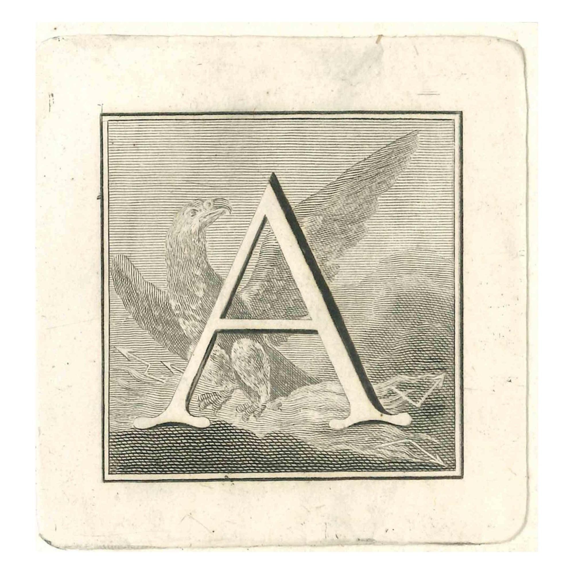 Gaspar Van Wittel (Vanvitelli) Figurative Print - Antiquities of Herculaneum Letter A - Etching by Gaspar V. Wittel- 18th Century