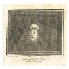 Masque théâtrale ancien - gravure  XVIIIe siècle