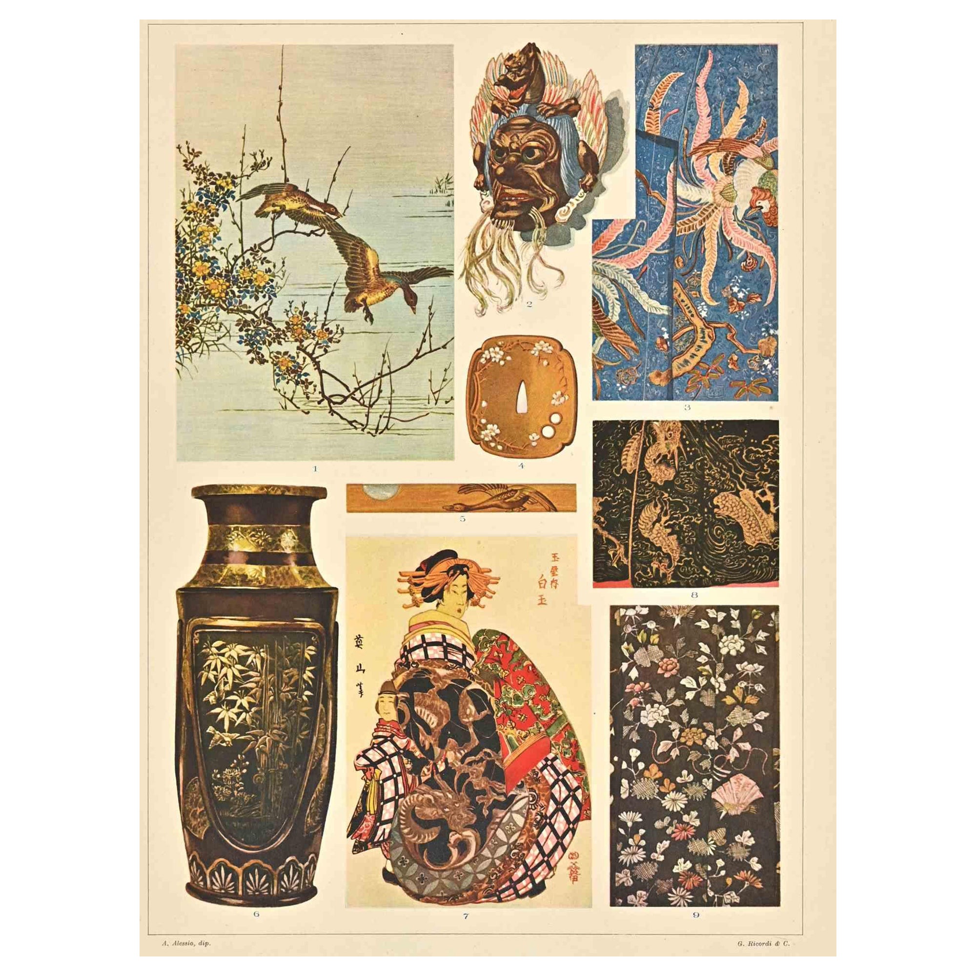 art nouveau japanese motifs