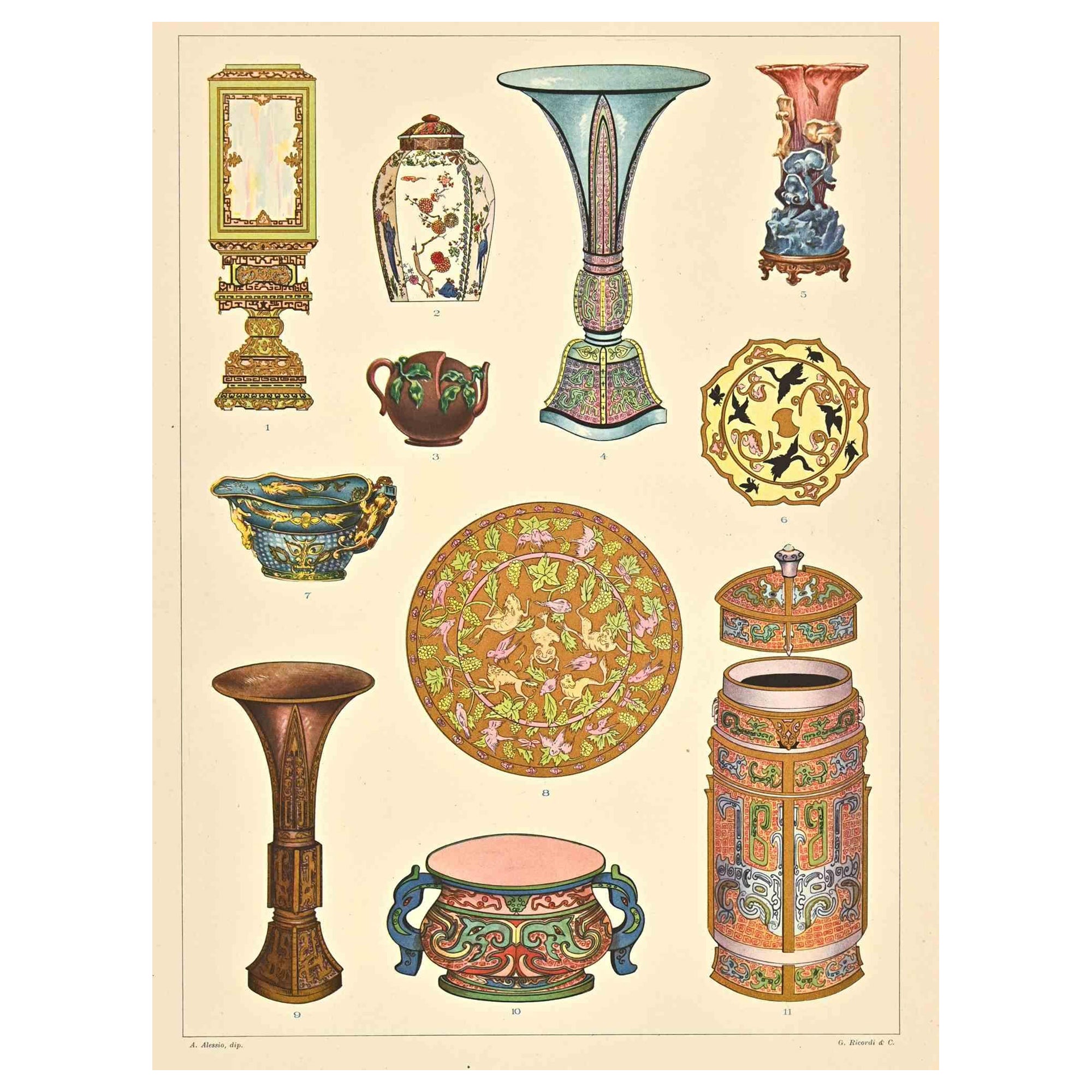Decorative Motifs - Chinese - Chromolithograph by A. Alessio