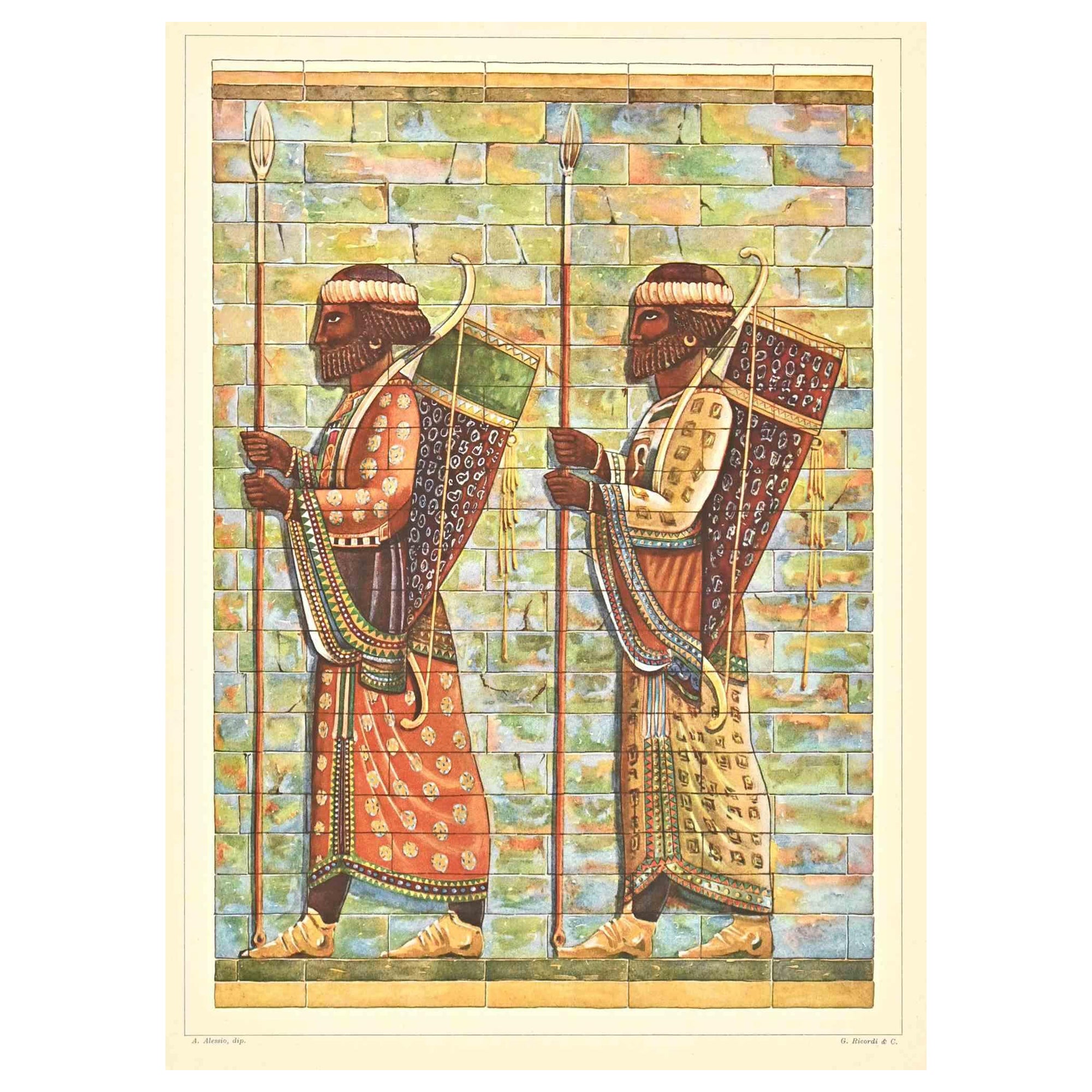 Dekorative Motive – Assyrian – Chromolithographie nach A. Alessio