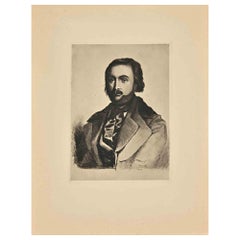 Porträt – Radierung von George Gorvel – 19. Jahrhundert