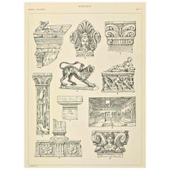 Etruscan Decorative Style - Chromolithograph after A. Alessio 
