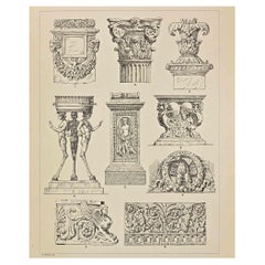 Motifs décoratifs - Styles romains - Chromolithographie d'Andrea Mestica 