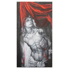 My Sebastian - Peinture originale sur toile de Paula Craioveanu - religieuse moderne