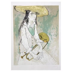 Le Clairon, 1993, original lithograph by Jean Jansem, handsigned and numbered 