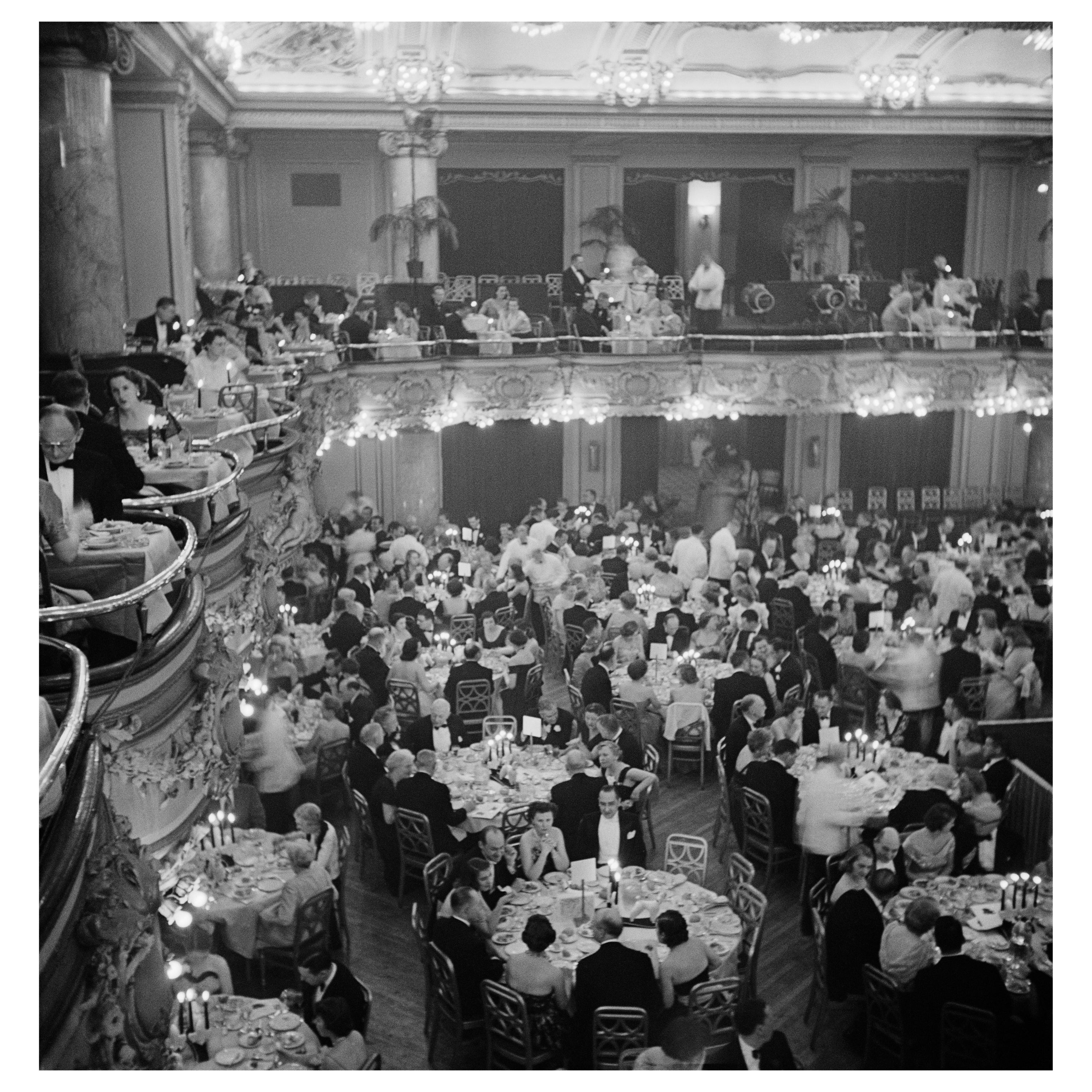 Slim Aarons Black and White Photograph - Luxury Dining