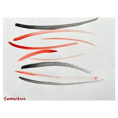 Abstract Expressionist British Original Watercolor Painting Shapes Patterns