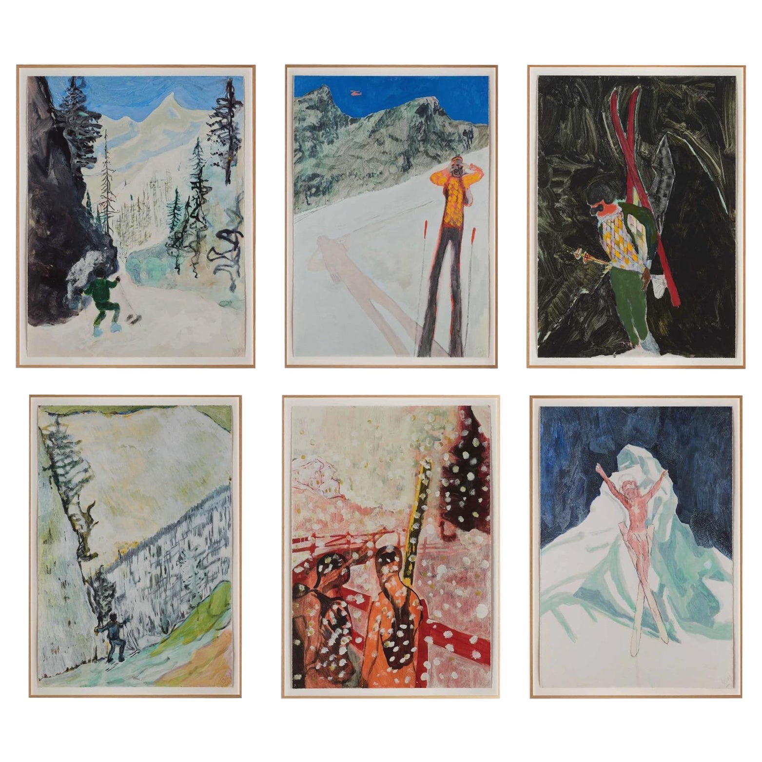 Peter Doig Figurative Print - The Zermatt Sewries (Set of 6), 2022, Contemporary, 21st Century, Magic Realism