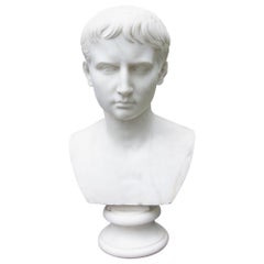 Italienische Grand Tour Augustus Caesar Carrara-Marmorbüste des 19. Jahrhunderts