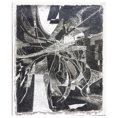 Composition abstraite en noir et blanc « In And Out »