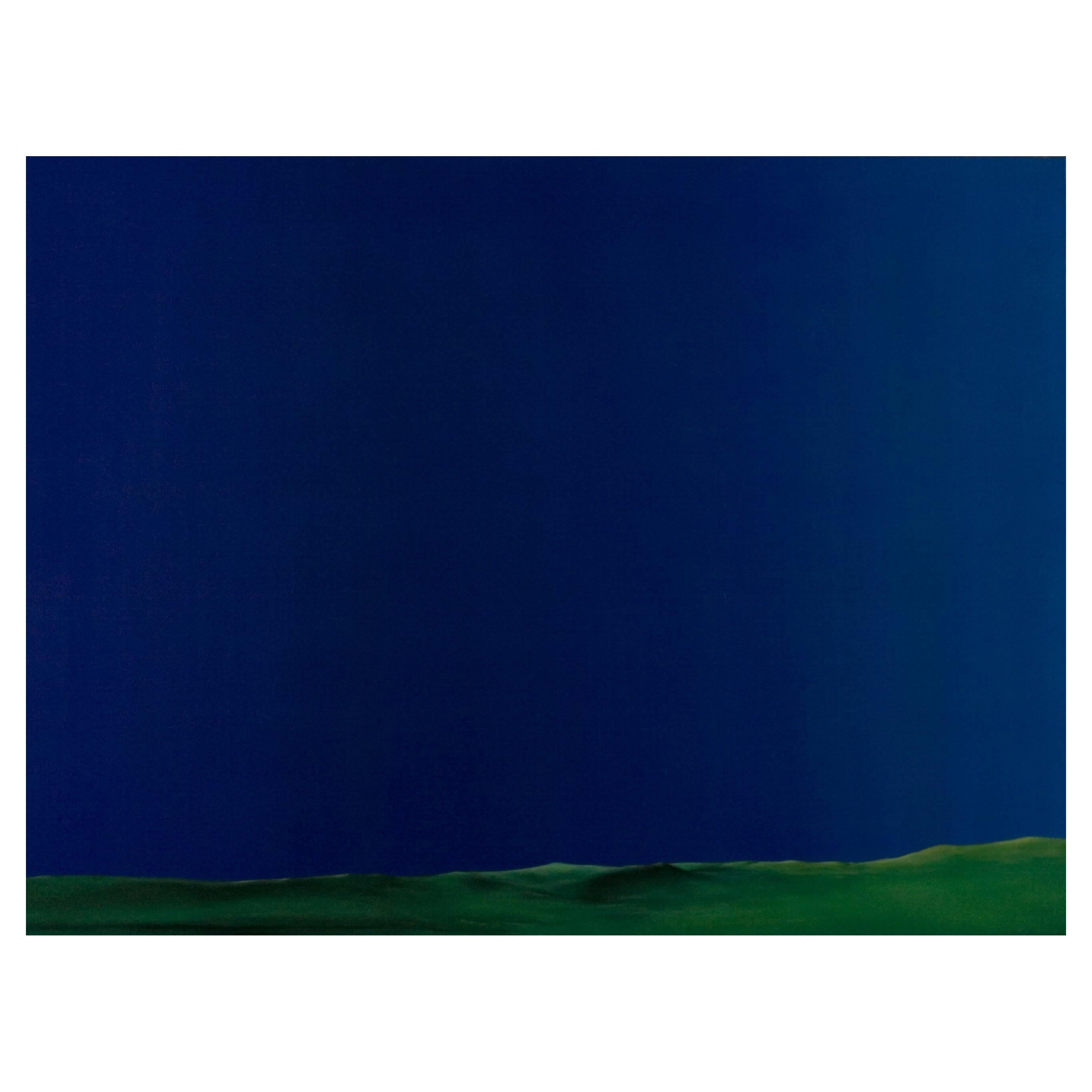 Cătălin Petrișor Figurative Painting – Chroma sky (Blue key) 10 - Contemporary, Blau, Minimalistisch, Figurativ, Landschaft