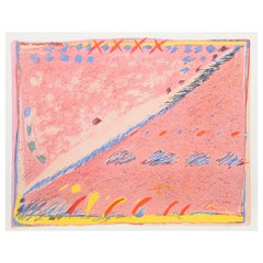 Pink Abstract Lithograph by Sybil Kleinrock