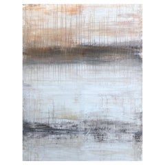 ""1378 White/Sand Elegance" - Peinture abstraite de paysage, 21e siècle 