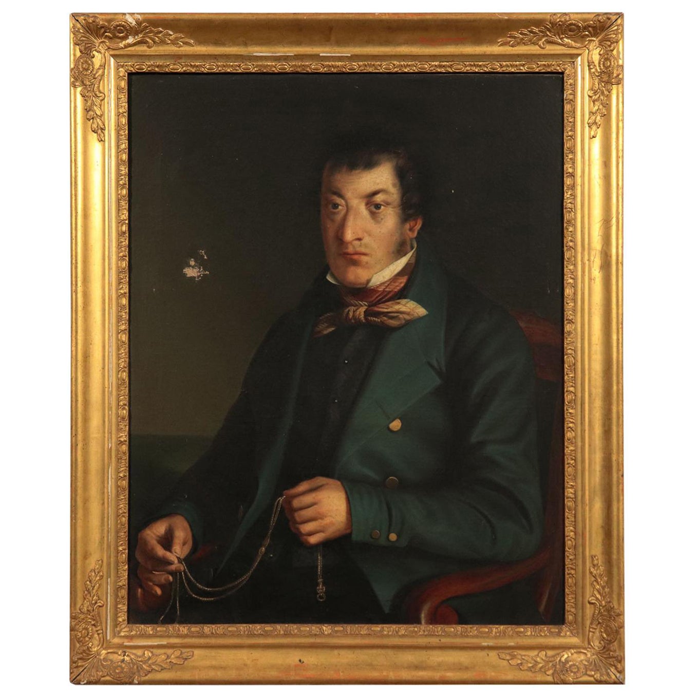 Unknown Portrait Painting - Male Portrait, Oil on Canvas, Lombard School 19th Century
