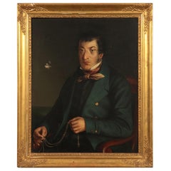 Male Portrait, Oil on Canvas, Lombard School 19th Century