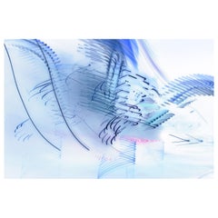 Ink 2- Free delivery- Abstract art print, Large format contemporary, Blue