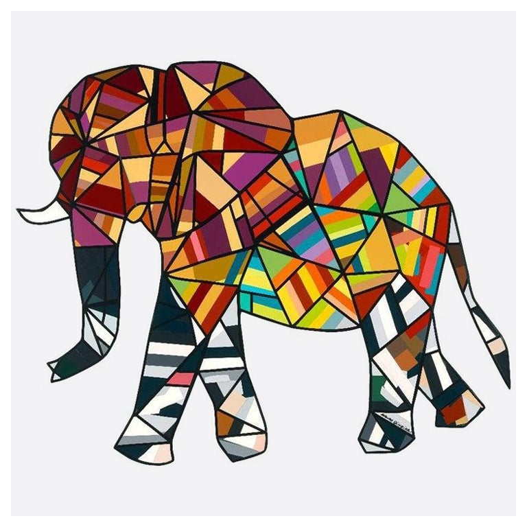 Lucky Elephant (Original Collage Artwork) - Mixed Media Art by Mauro Oliveira