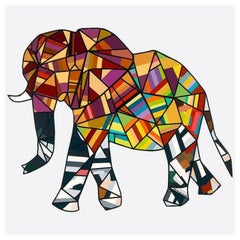 Lucky Elephant (Œuvre d'art originale réalisée au collage)