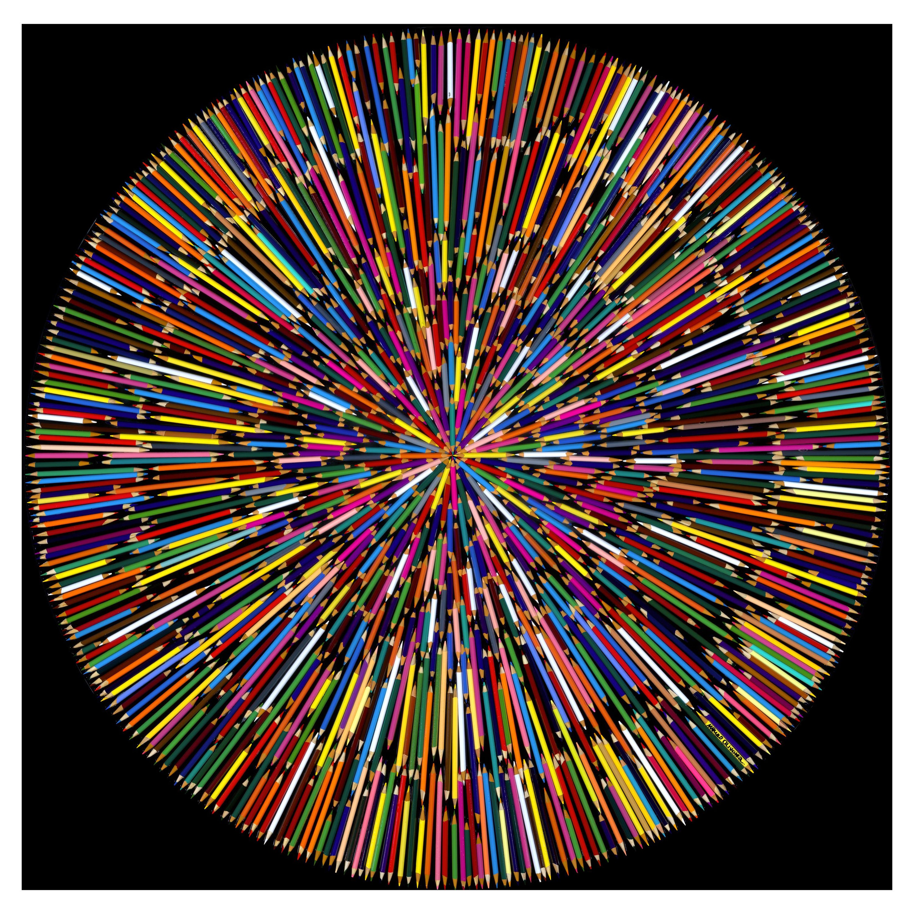 Mauro Oliveira Abstract Print - Colorful RainBow Epicenter II (Limited Edition of 30 Prints - BLACK BACKGROUND)