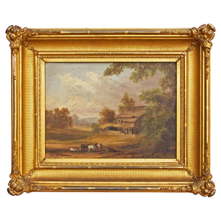Unknown Landscape Painting - Hudson River School Painting in Original Gilt Frame